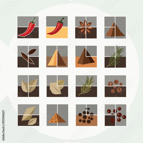 Spices and Herbs Collage