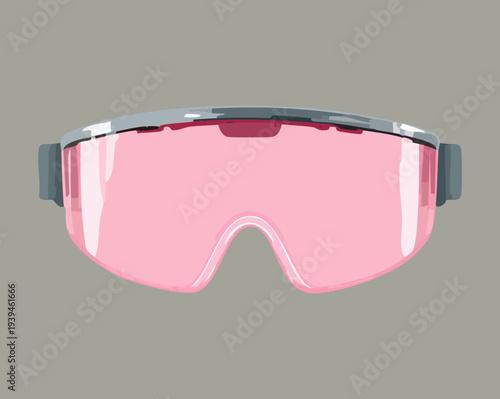 Pink Sports Goggles For Women Aquatic Training Pool Exercise And Professional Athlete Water Safety Equipment In Modern Design Illustration
