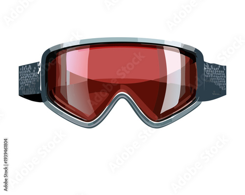 Professional Red Swim Goggles For Competitive Water Sports Training Pool Activities And Summer Vacation Leisure Gear Theme Graphic Illustration
