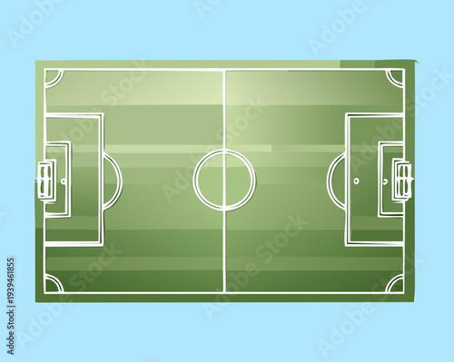Light Green Soccer Pitch For Professional Sports Match Gaming Competitions And Recreational Athletic Club Facility Design Theme Illustration