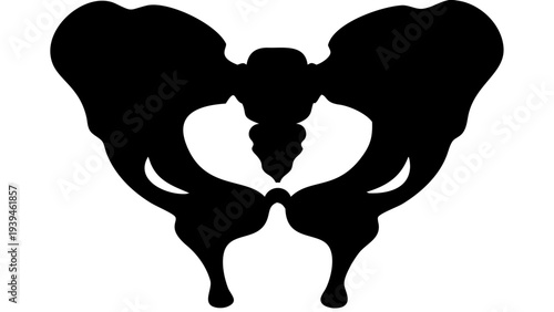 Human Hips Black Silhouette PNG, Pelvis Bone Anatomy Icon