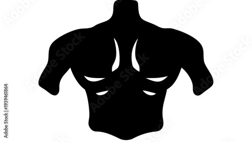 Human Chest Black Silhouette PNG, Upper Body Anatomy Icon