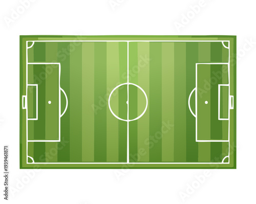 Modern Football Field Layout For Professional Sports Match Gaming Competitions And Recreational Athletic Club Facility Design Illustration