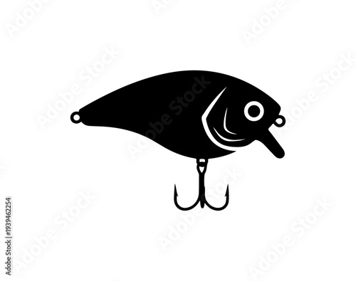 Black fishing lure icon vector