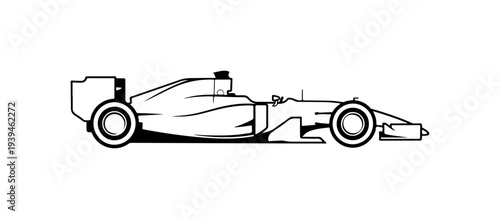 Vector racing car illustration, side view