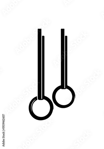 Set of 2 black gymnastic rings vector
