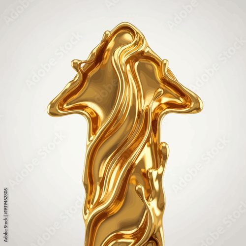 Gold Arrow Sculpture Represents Direction with Modern Artistic Design