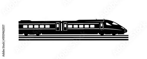 Vector silhouette of a modern high-speed train