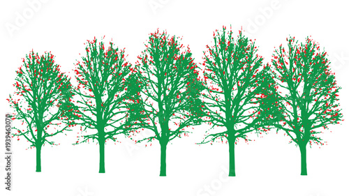 Collection of various red snowflake icons for winter holidays, Christmas designs, and seasonal celebrations