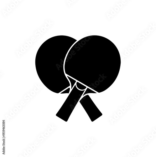 Vector illustration of two black ping pong paddles