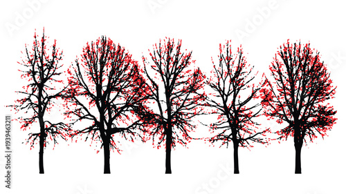 Collection of various red snowflake icons for winter holidays, Christmas designs, and seasonal celebrations