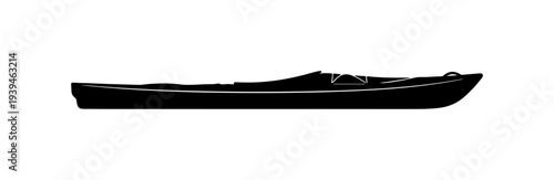 Vector silhouette of a kayak boat
