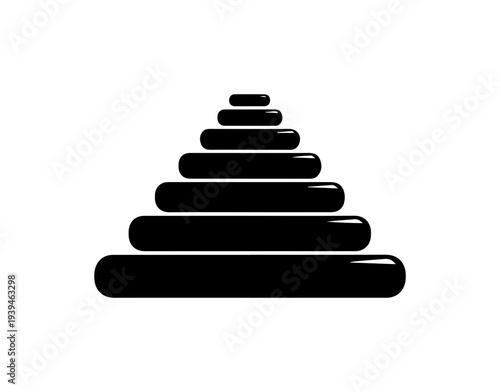 Black pyramid icon vector