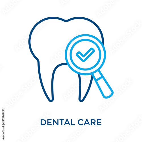 Dental Care Icon Outline Color Style. Vector Illustration For Graphic Design