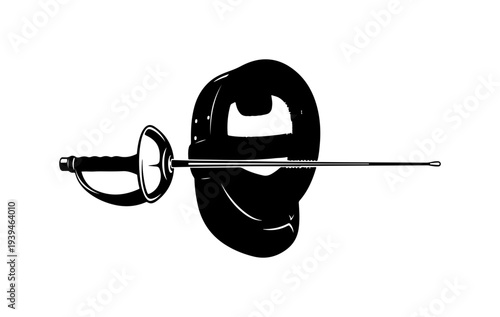 Vector illustration of a fencing épée