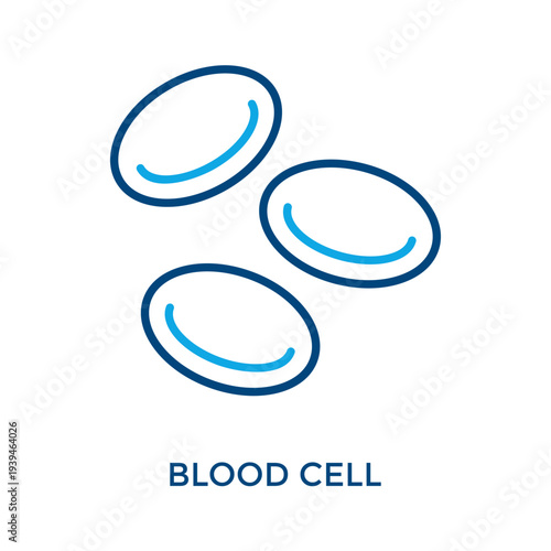 Blood Cell Icon Outline Color Style. Vector Illustration For Graphic Design