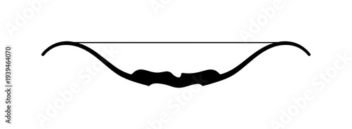 Vector mountain range silhouette with horizontal line