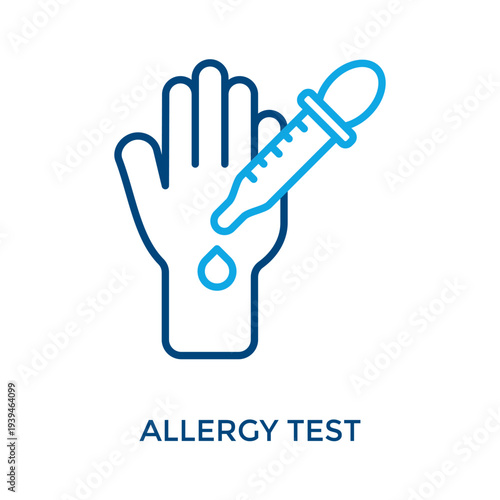 Allergy Test Icon Outline Color Style. Vector Illustration For Graphic Design