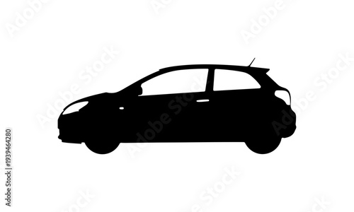 Black silhouette of a hatchback car vector