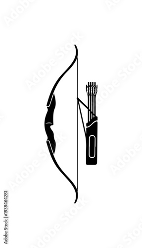 Vector illustration of a bow and quiver with arrows