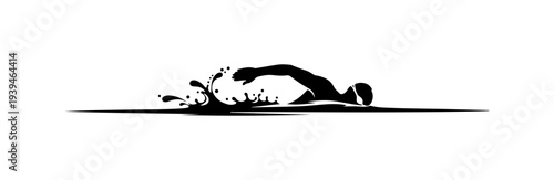 Vector illustration of a person diving into water