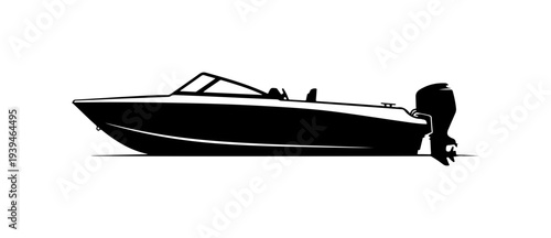Vector speedboat silhouette icon