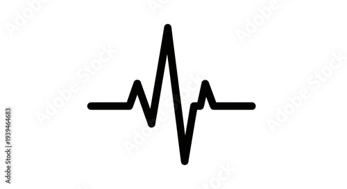 Abstract black vector heartbeat line symbol for medical applications and health monitoring systems