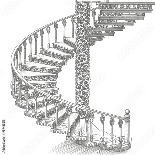 Spiral Staircase Showcases Ornate Design and Elegant Craftsmanship