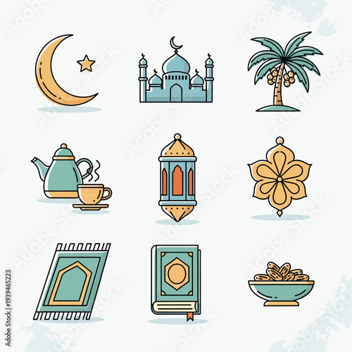 Ramadan Icons Set
