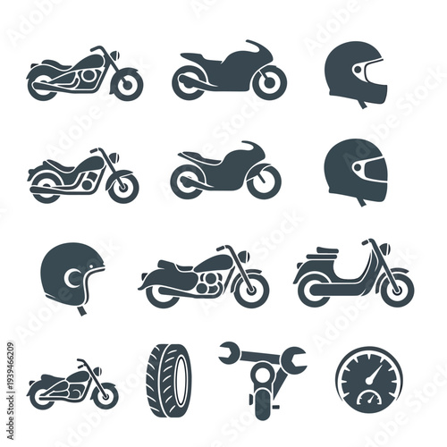 Motorcycle Icons Set