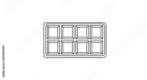 Minimalist flat vector chocolate bar icon symbol isolated on white background