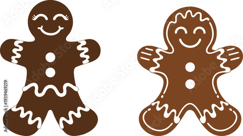 Gingerbread Man Cookie Vector Illustration