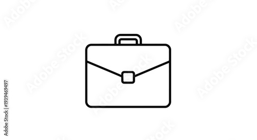 Minimalist briefcase icon symbol flat design isolated on white background