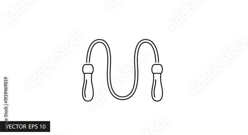 Minimalist jump rope icon symbol flat vector design isolated on white background