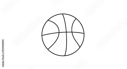 Minimalist black basketball icon symbol flat vector isolated on white background