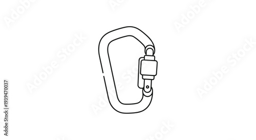 Minimalist carabiner icon symbol flat vector design isolated on white background