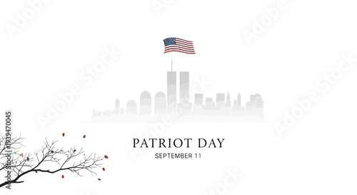 American Flag on Twin Towers Memorial.