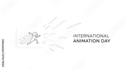 Cartoon Character Running with Motion Lines.