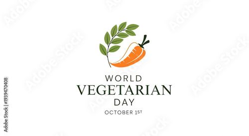 Carrot with Leaves for Vegetarian Day.