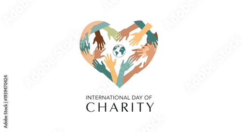 Charity Heart Logo with Human Figures.