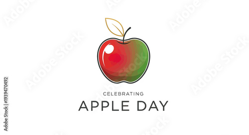 Colorful Apple Illustration for Apple Day.