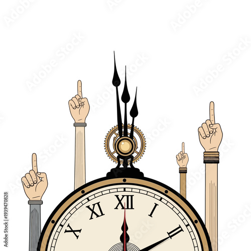 Creative Clock Design Displays Time with Decorative Accent Elements