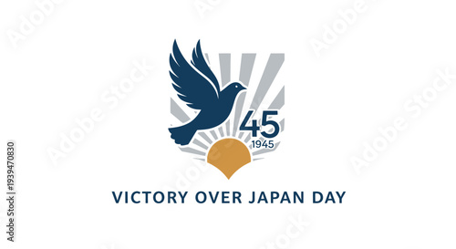 Dove Flying with Victory Over Japan Day.