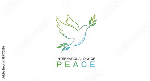 Dove with Olive Branch Symbolizing Peace.