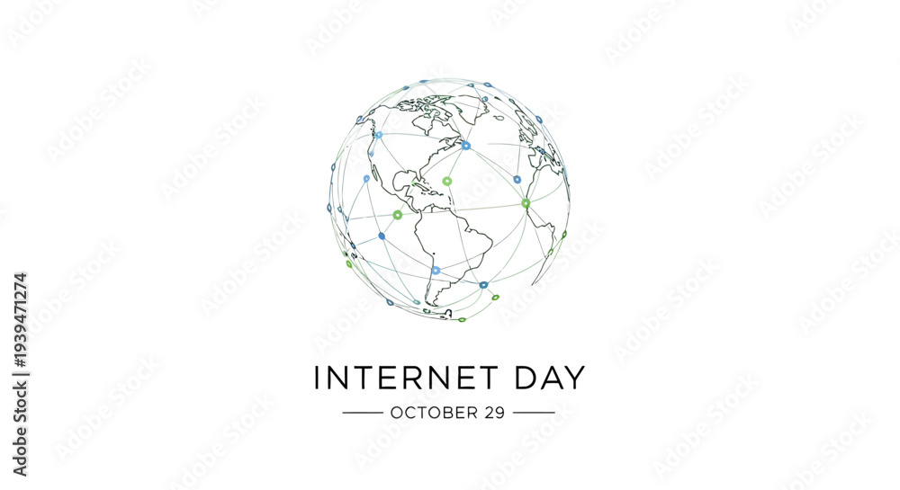 Obraz premium Globe Illustration for Internet Day Celebration.