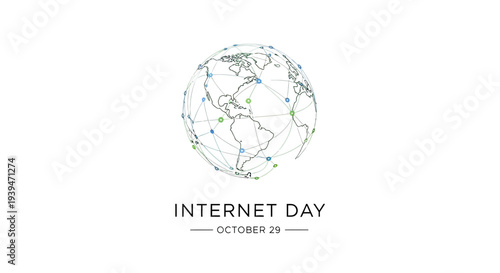 Globe Illustration for Internet Day Celebration.