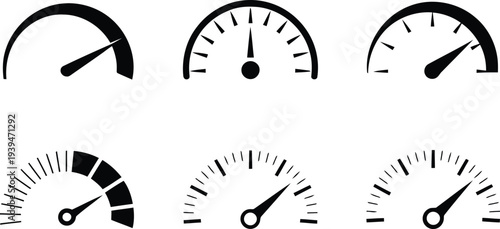 Speedometer gauges measuring performance and progress
