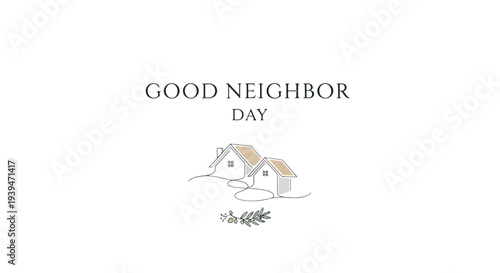Good Neighbor Day Illustration with Houses.
