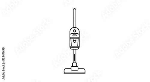 Minimalist upright vacuum cleaner flat design isolated on white background