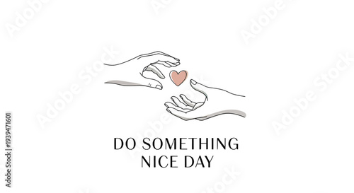 Hands Holding Heart Illustration Simple Design.